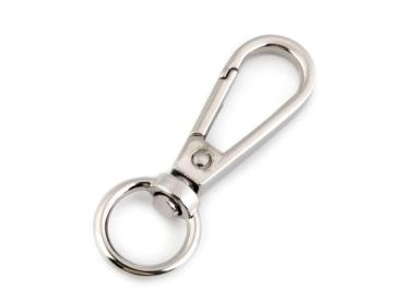 Metall Karabiner mit 12mm Fädelloch Nickel